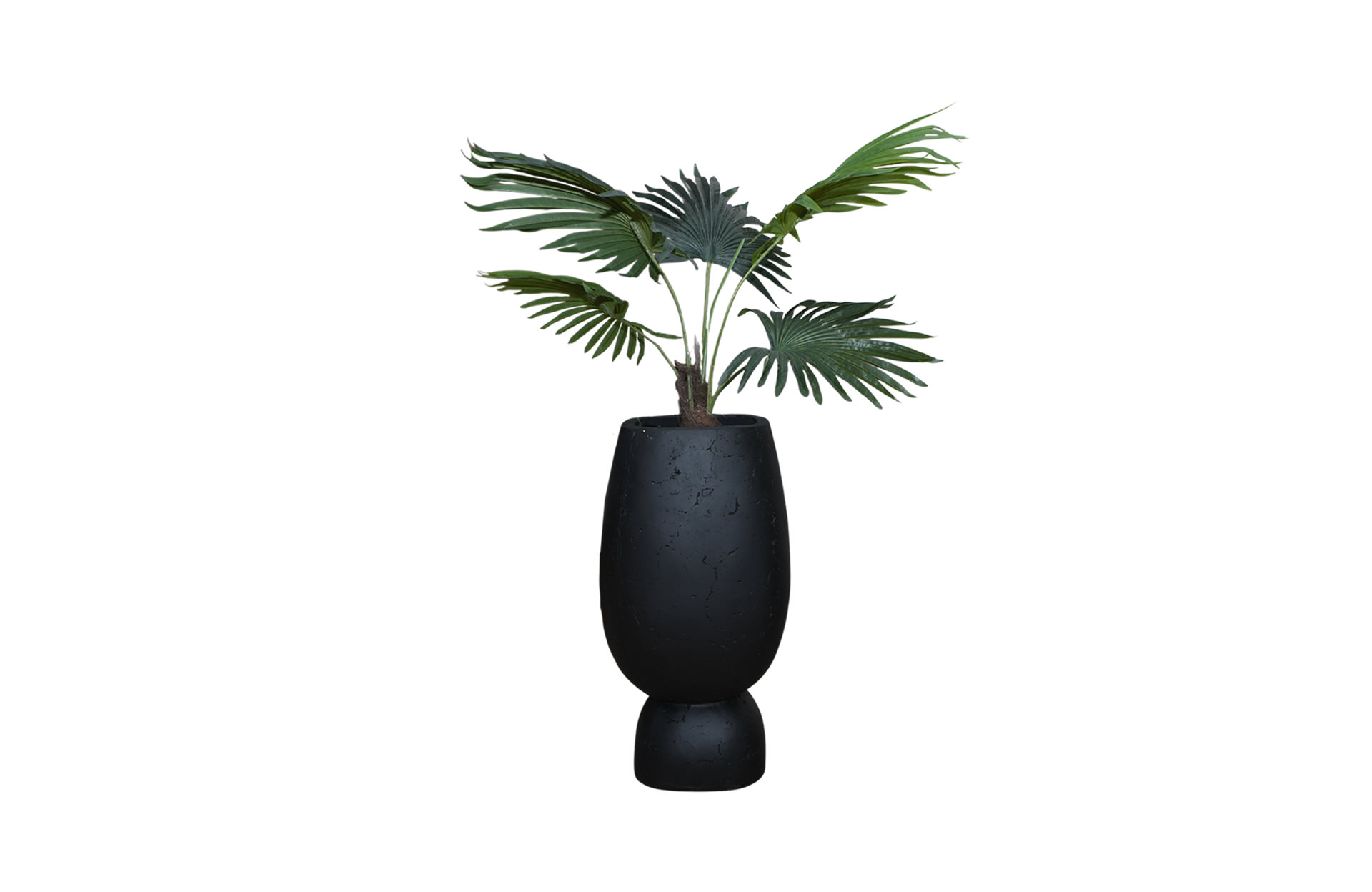 Home Decor SA11853-AB Fan Palm Tree In Pot,5 Leaves ( Doff 5 ) Front View