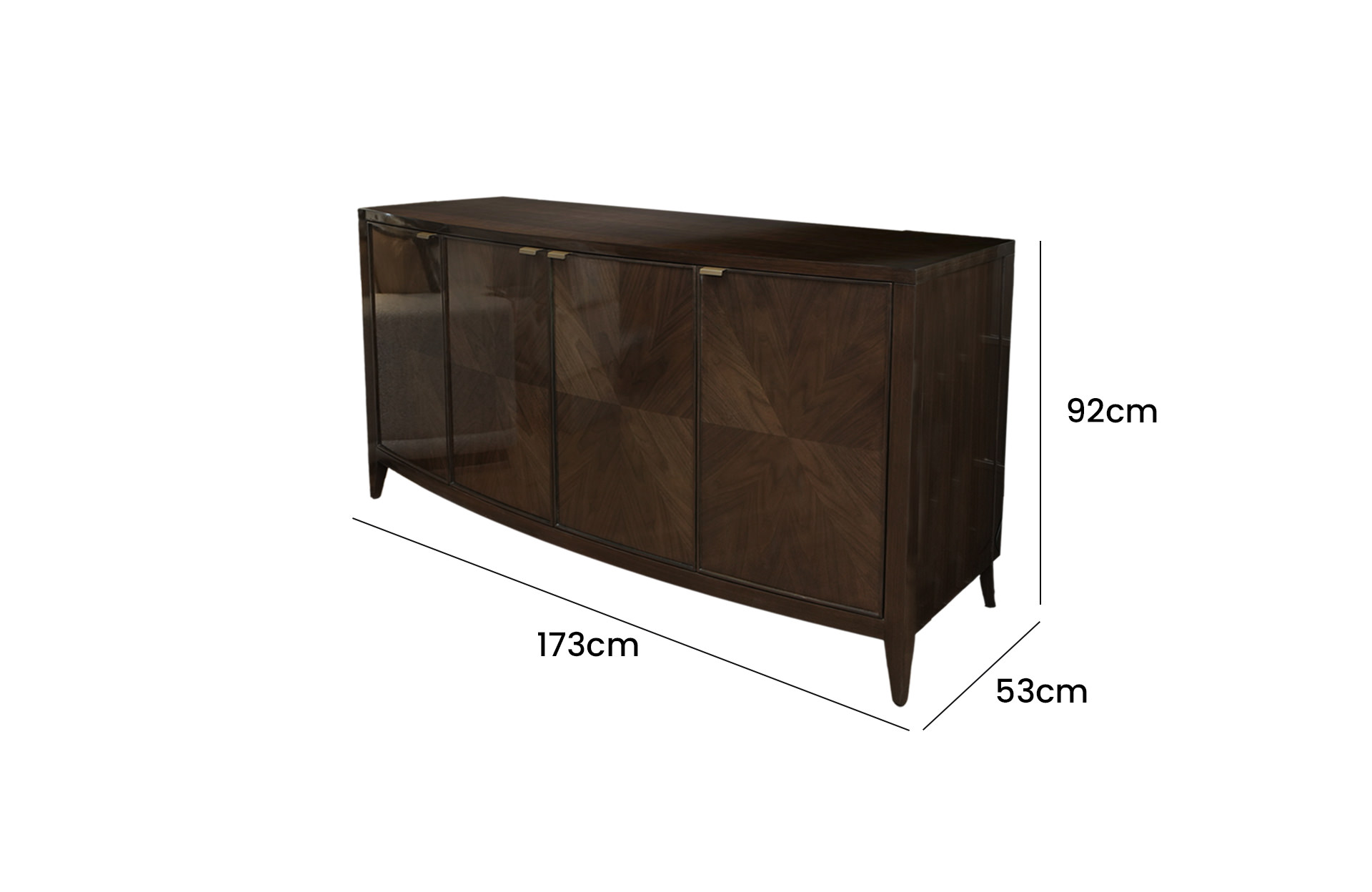 Home Decor SB-010 Sideboard Side View Size
