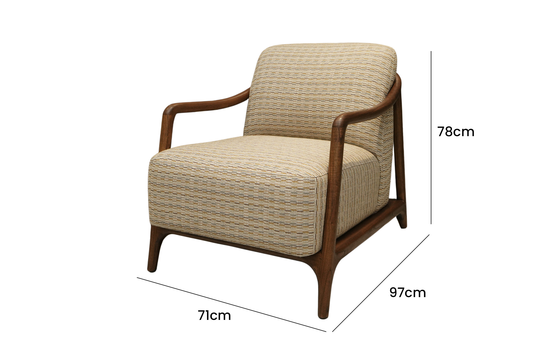 Home Decor Artemi Armchair BCBL 674 -318 Side View Size