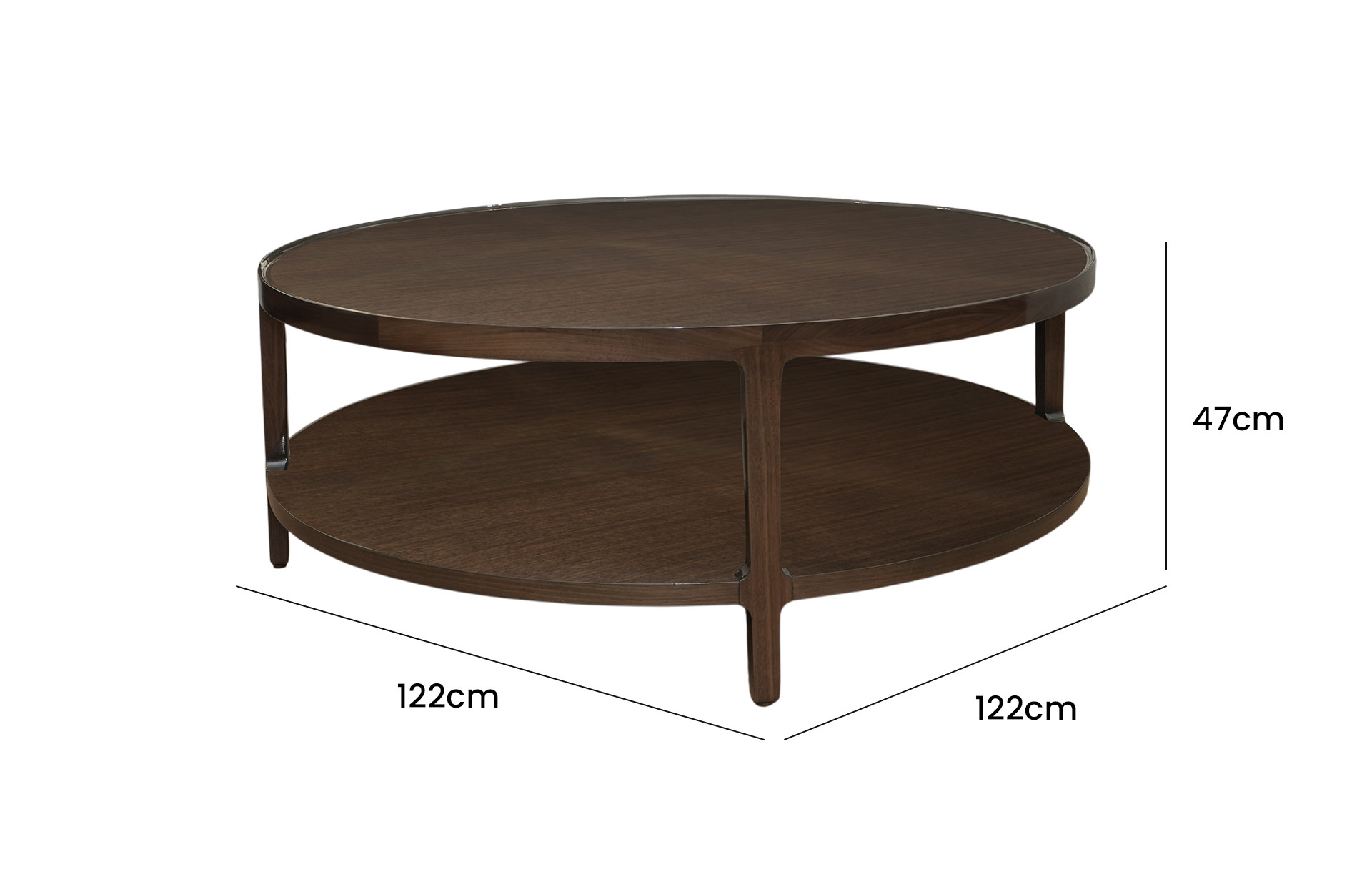 Home Decor CT-018 Coffee Table Side View Size