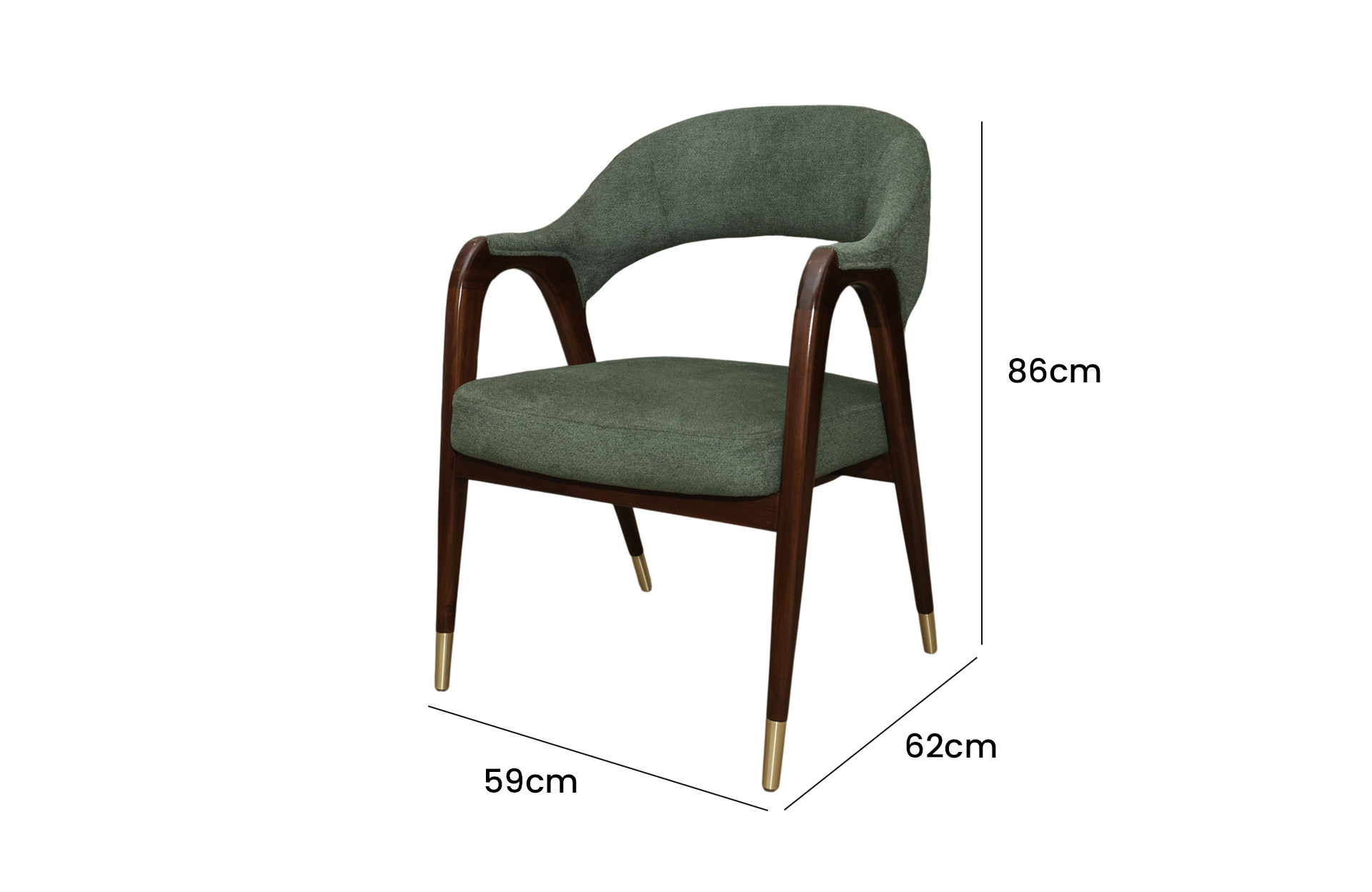 Home Decor Dining Chair Carnation Chair SA 23 Cypress Side View Size