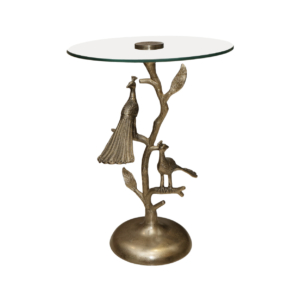 Home Decor D8426 Peacock Accent Table Side View