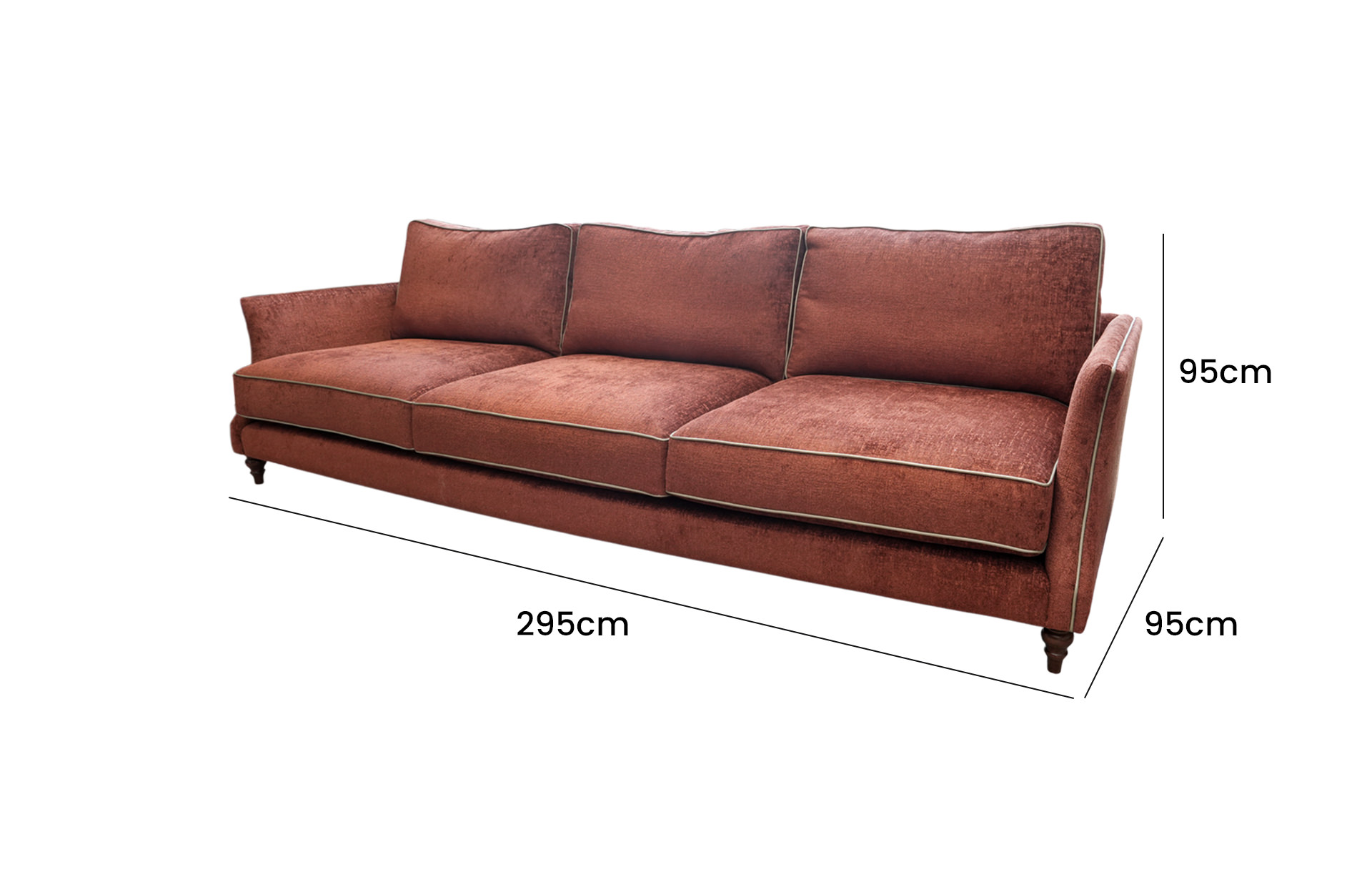 Home Decor Donato Sofa PO WR 11 DT Side View Size