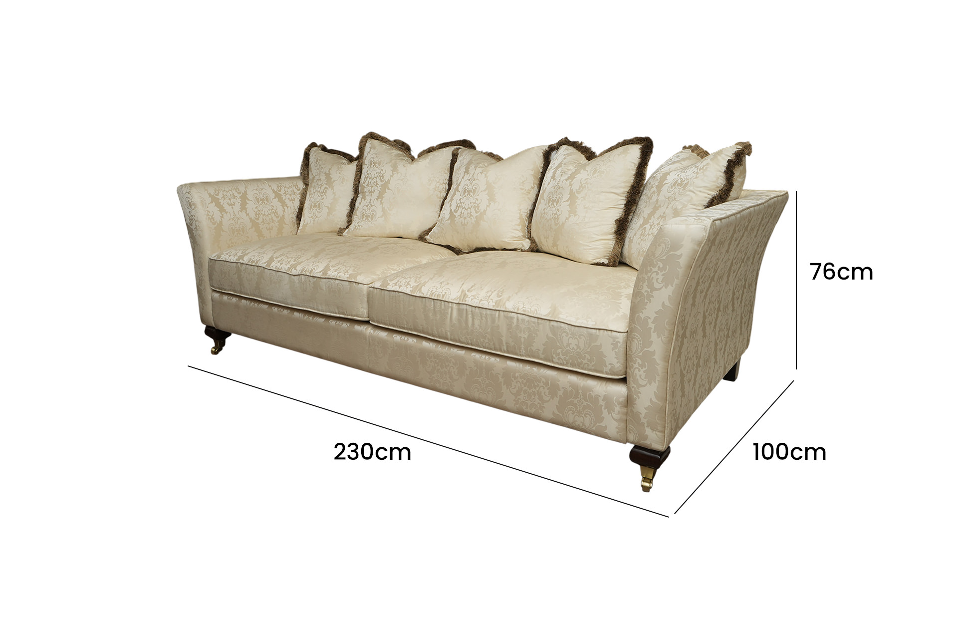 Home Decor Harriet Sofa STD8004-F Side View SIze