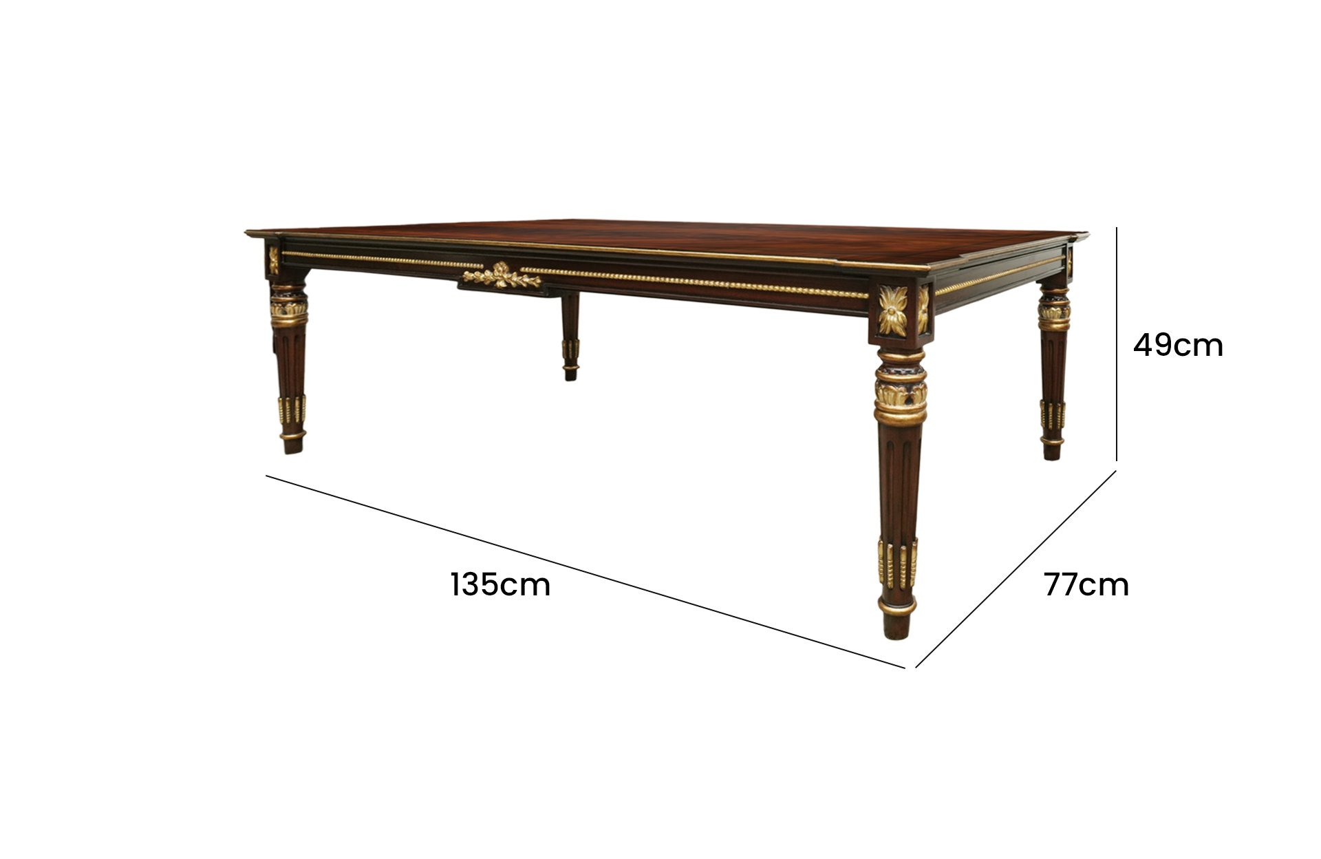 Home Decor Jaime Coffee Table 35100 Side View Size