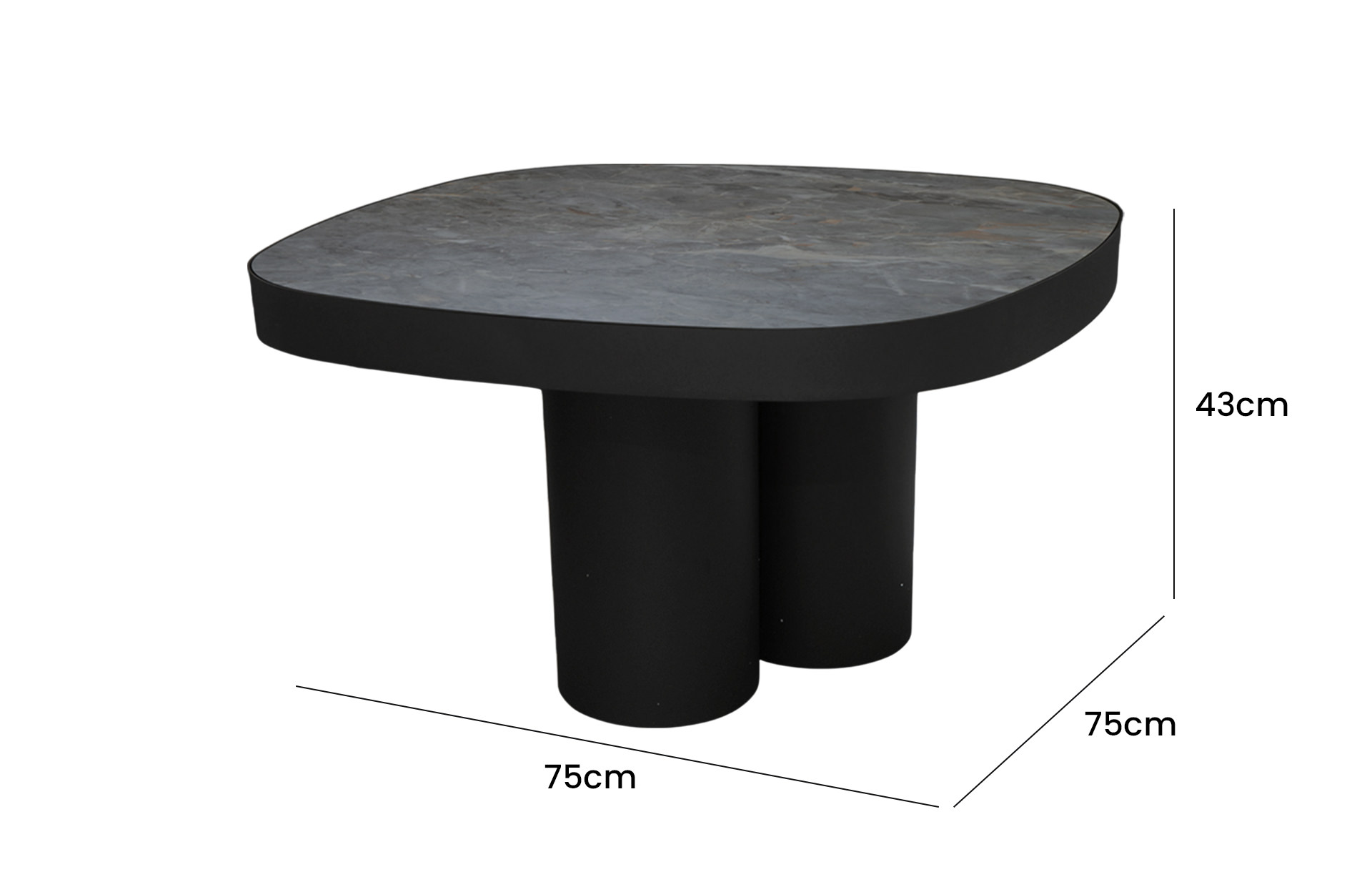 Home Decor L-FM2053 Coffee Table SET Side View Small Size
