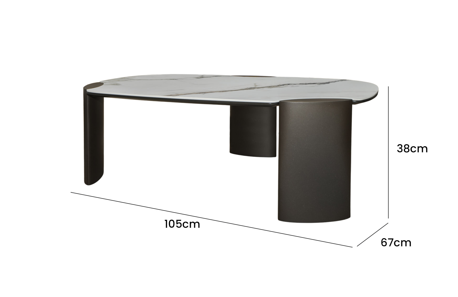Home Decor L-FM2056 Coffee Table SET Side View Large Size