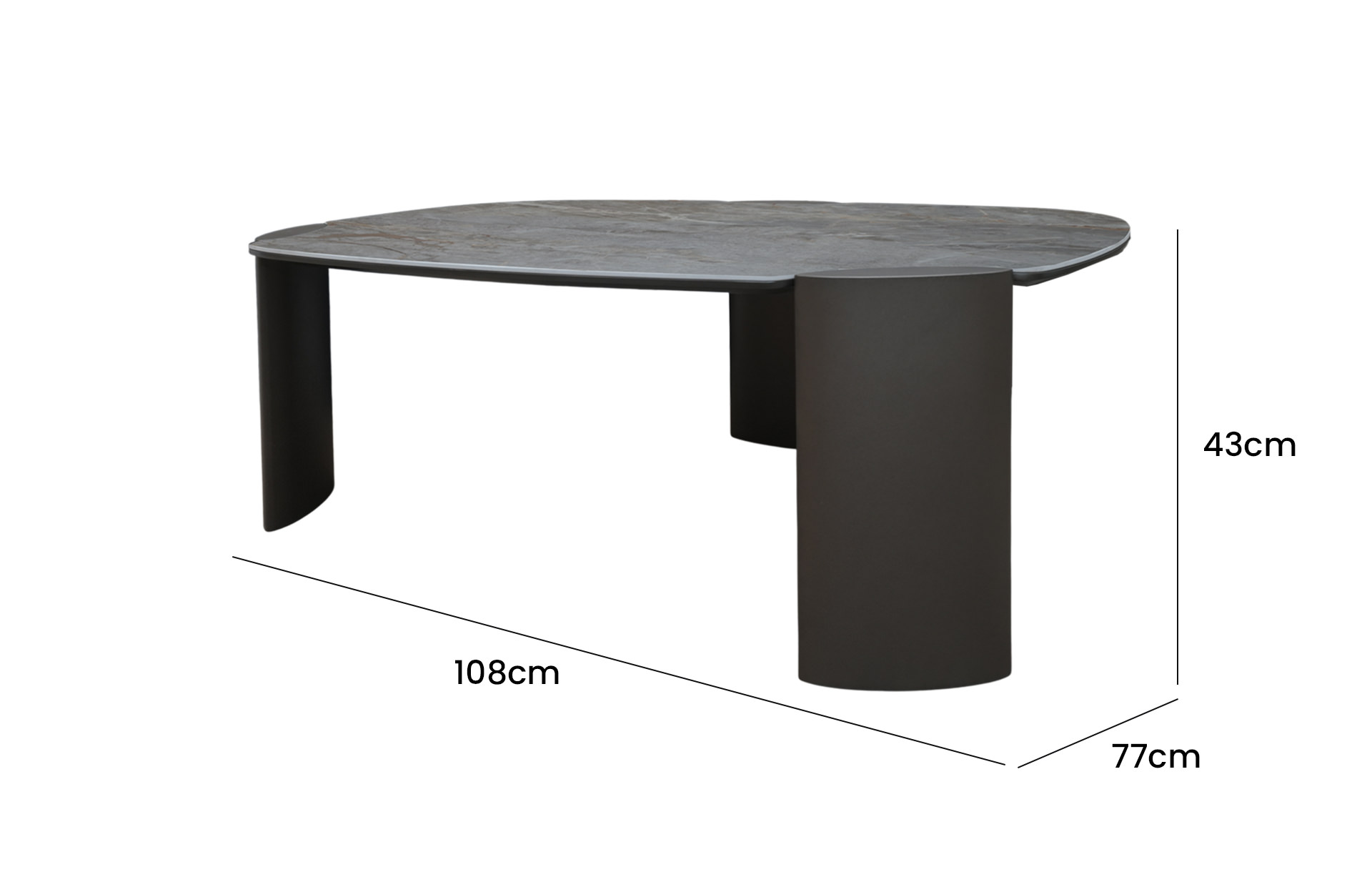 Home Decor L-FM2056 Coffee Table SET Side View Small Size