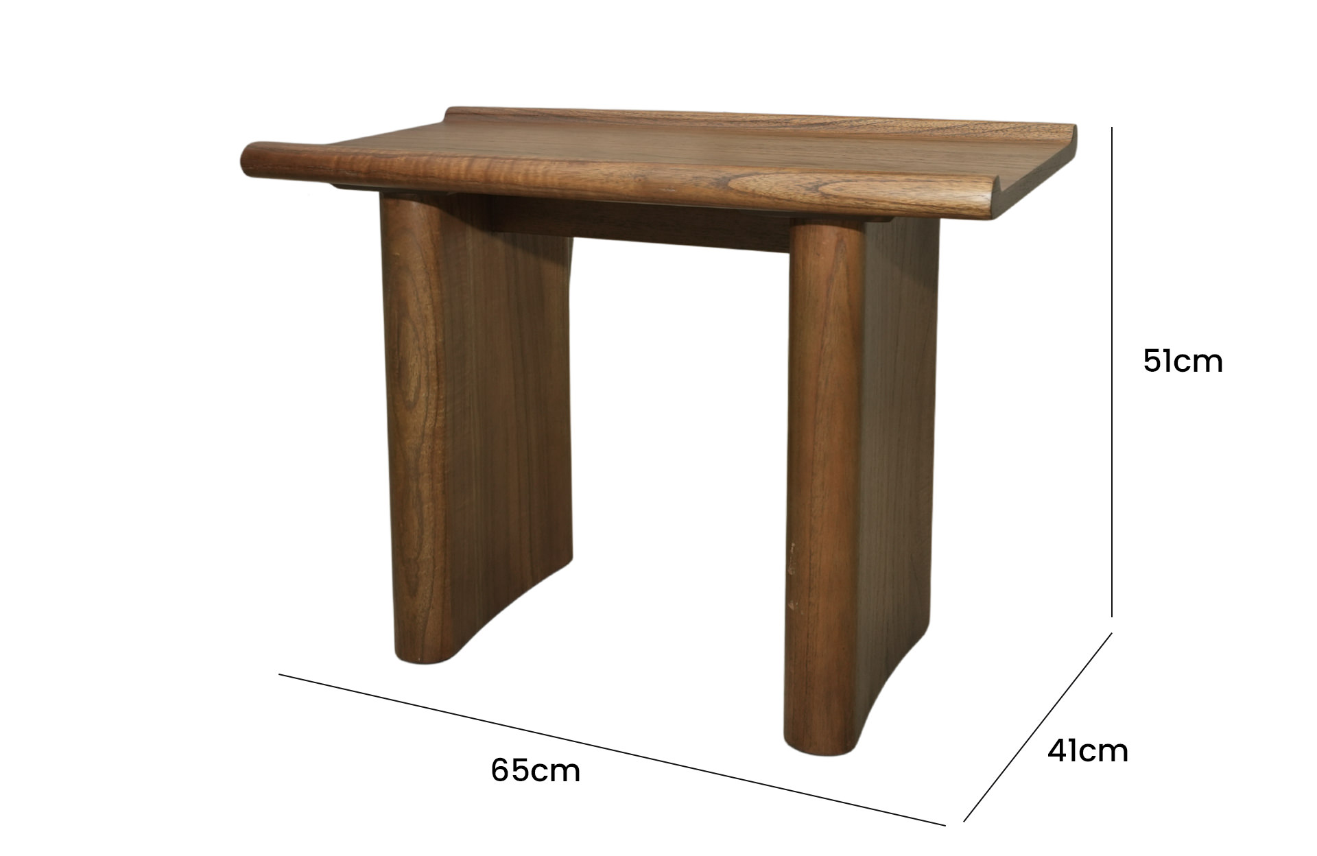 Home Decor Lesbos Side Table Side View Size