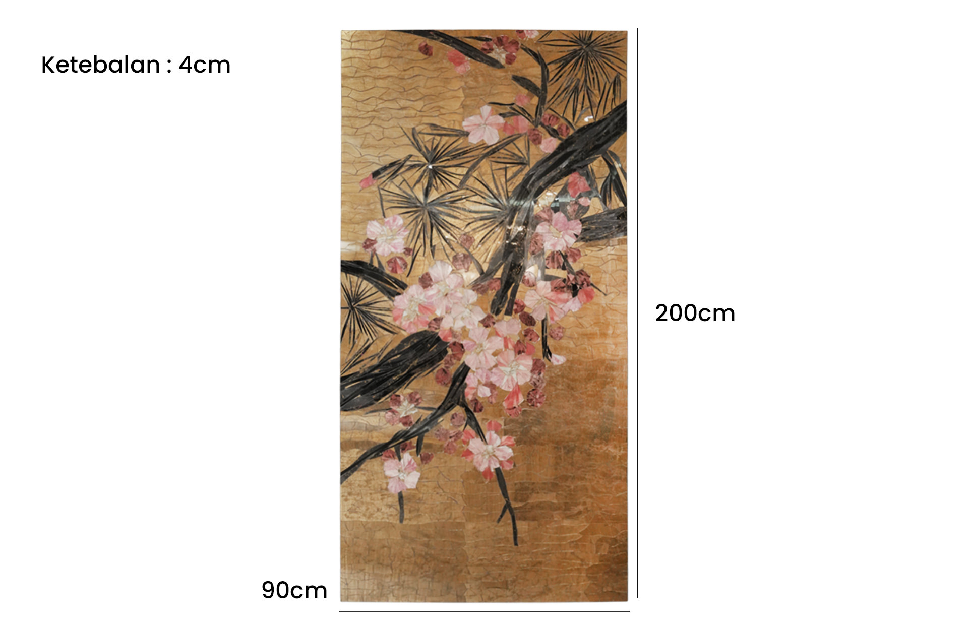 Home Decor PM-344-001 Kawazu Sakura Front View Size