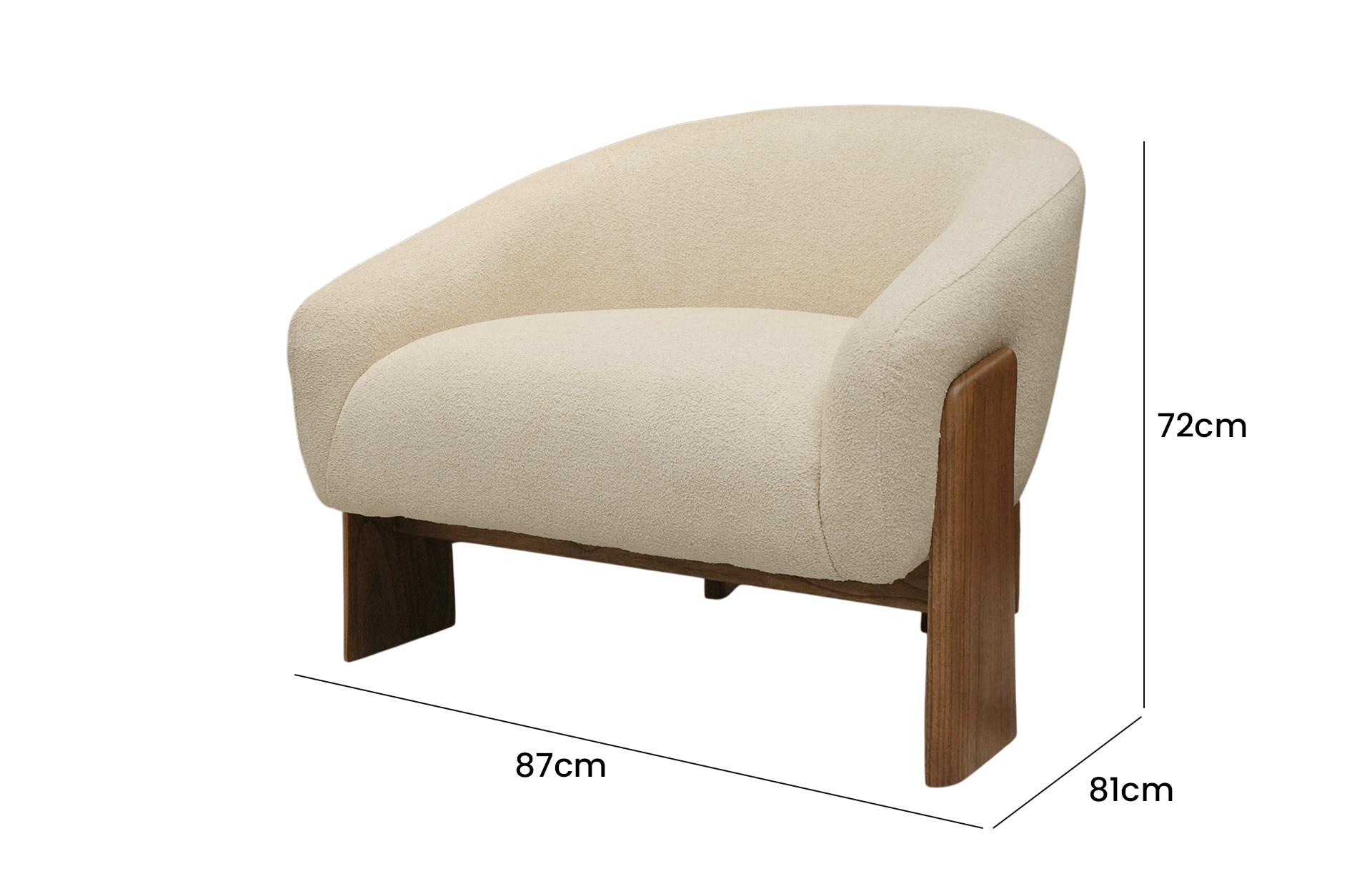 Home Decor Pyros Armchair AG 03 Shell Side View Size