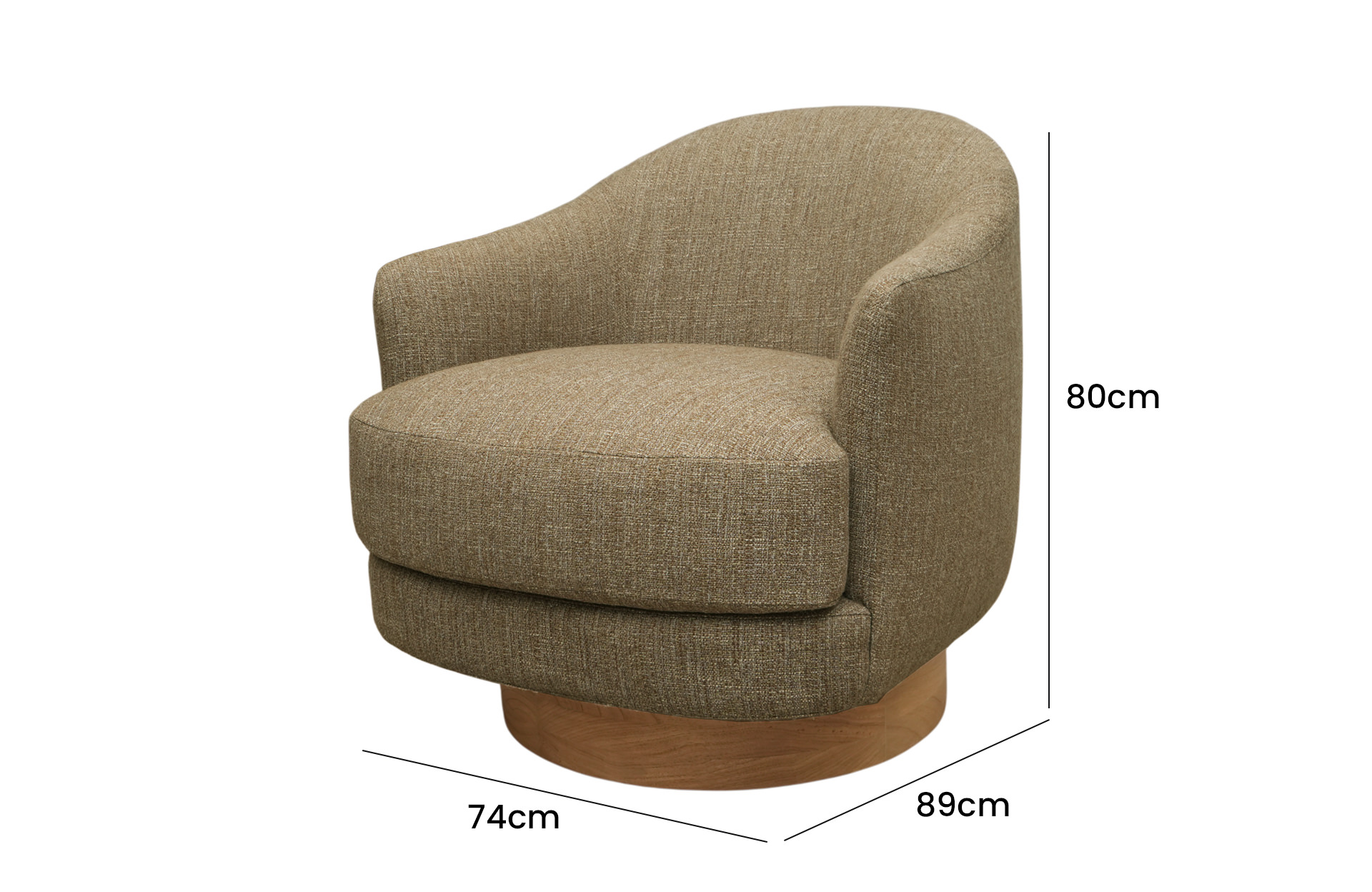 Home Decor Rhodes Armchair Front View Size