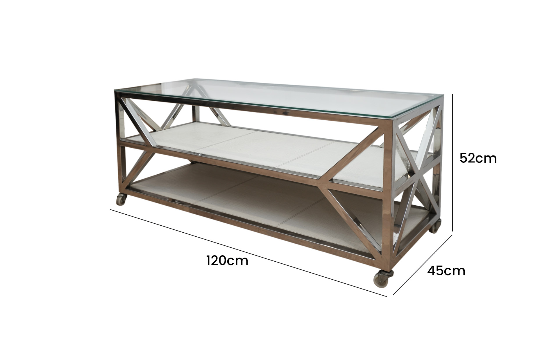 Home Decor Stainless Steel Table Side View Size