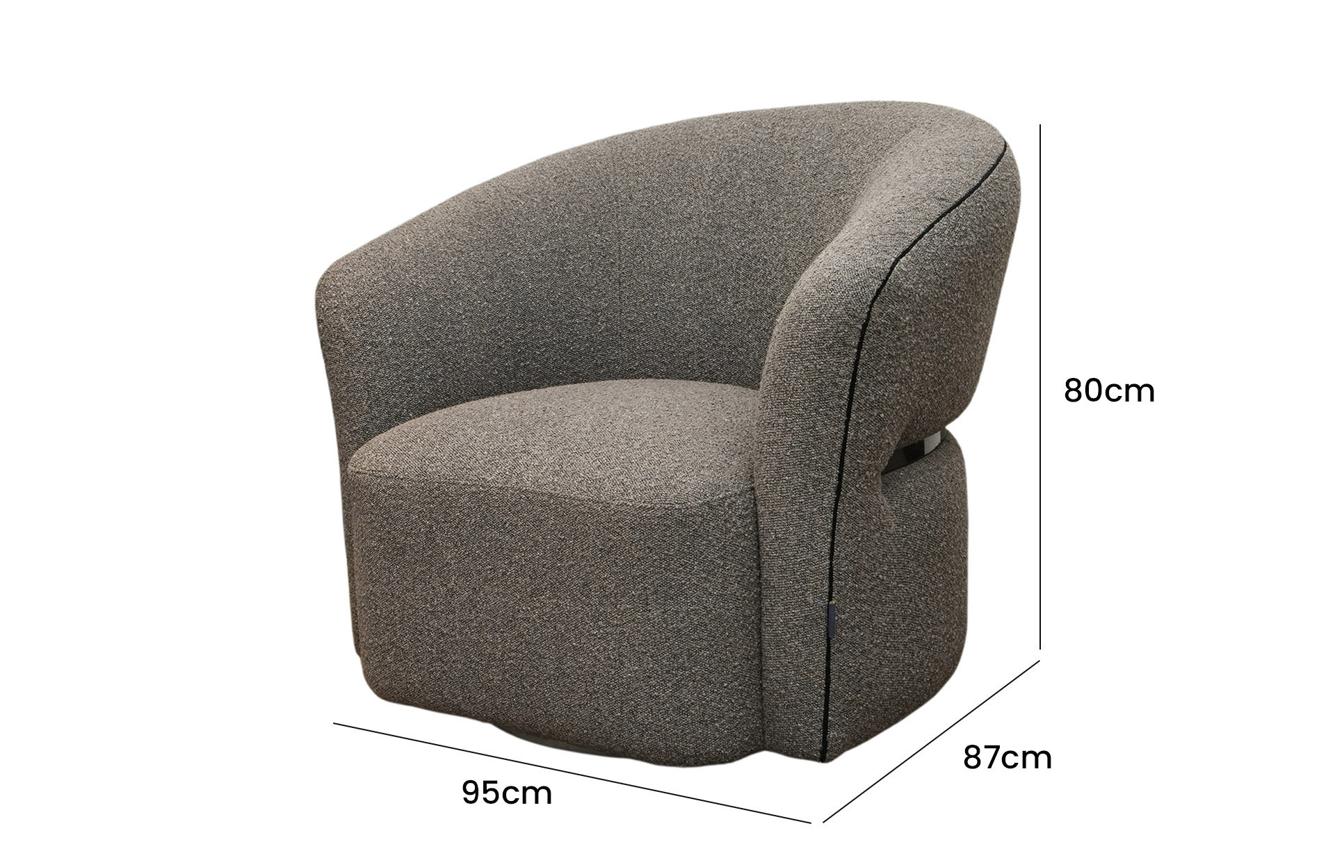 Home Decor Witt Swivel Armchair PIL 417 Beige Side View Size