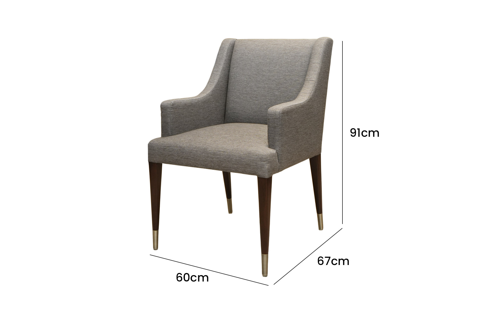 Home Decor Wyne Dining ZN Chair G 11 Truffle Side View Size