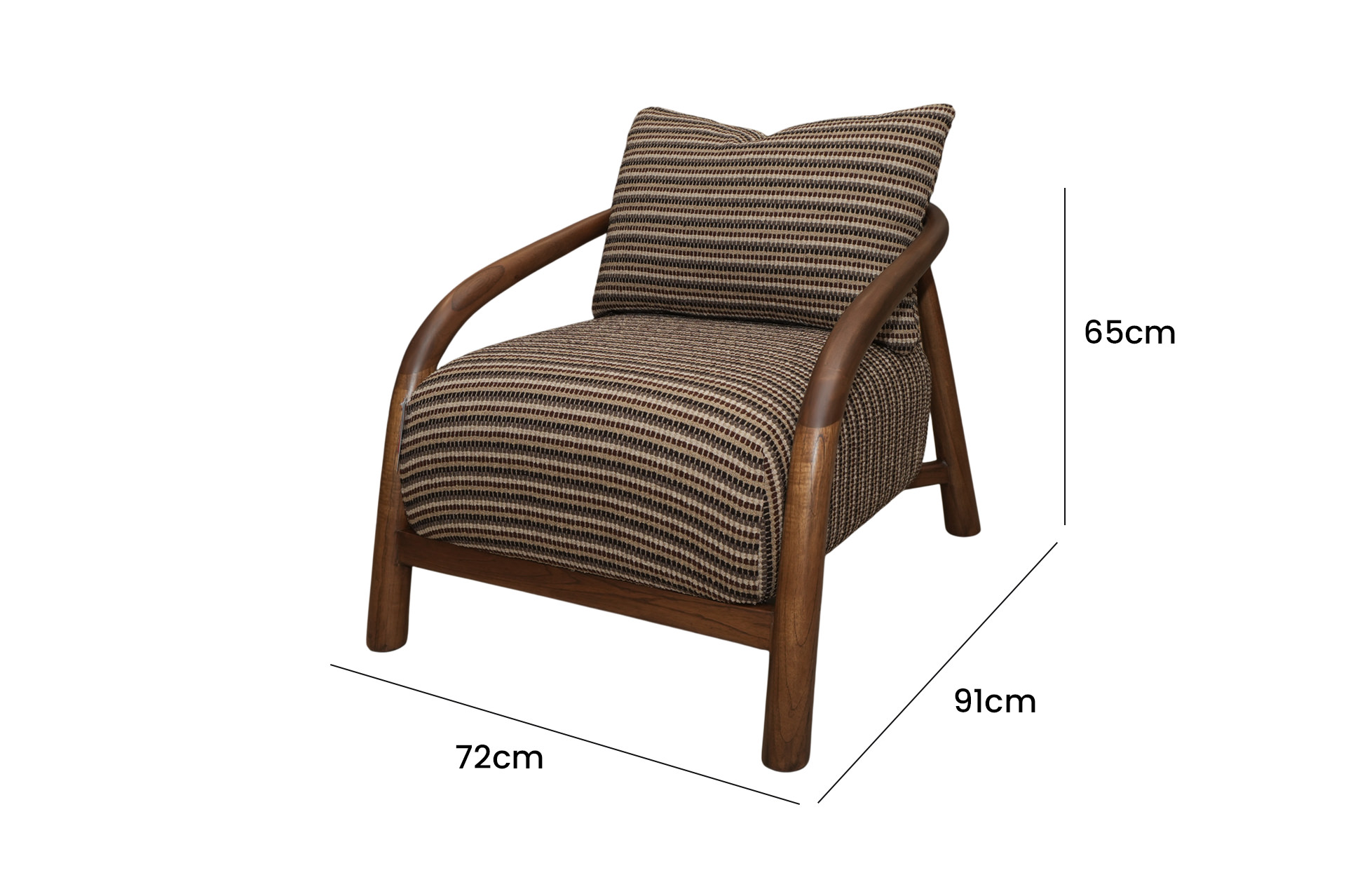 Home Decor Zagora Armchair ZR Latte Side View Size